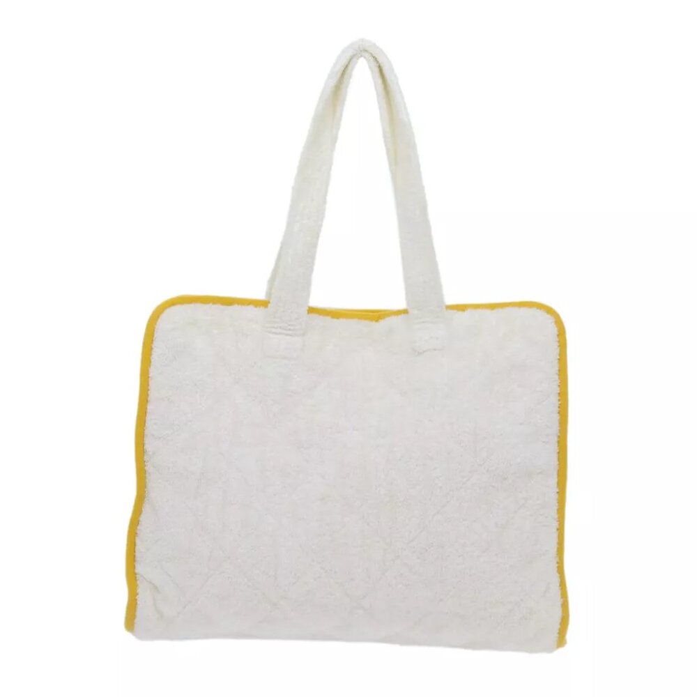 Hermes Beach Bag Tote Bag Pile White Auth View 3